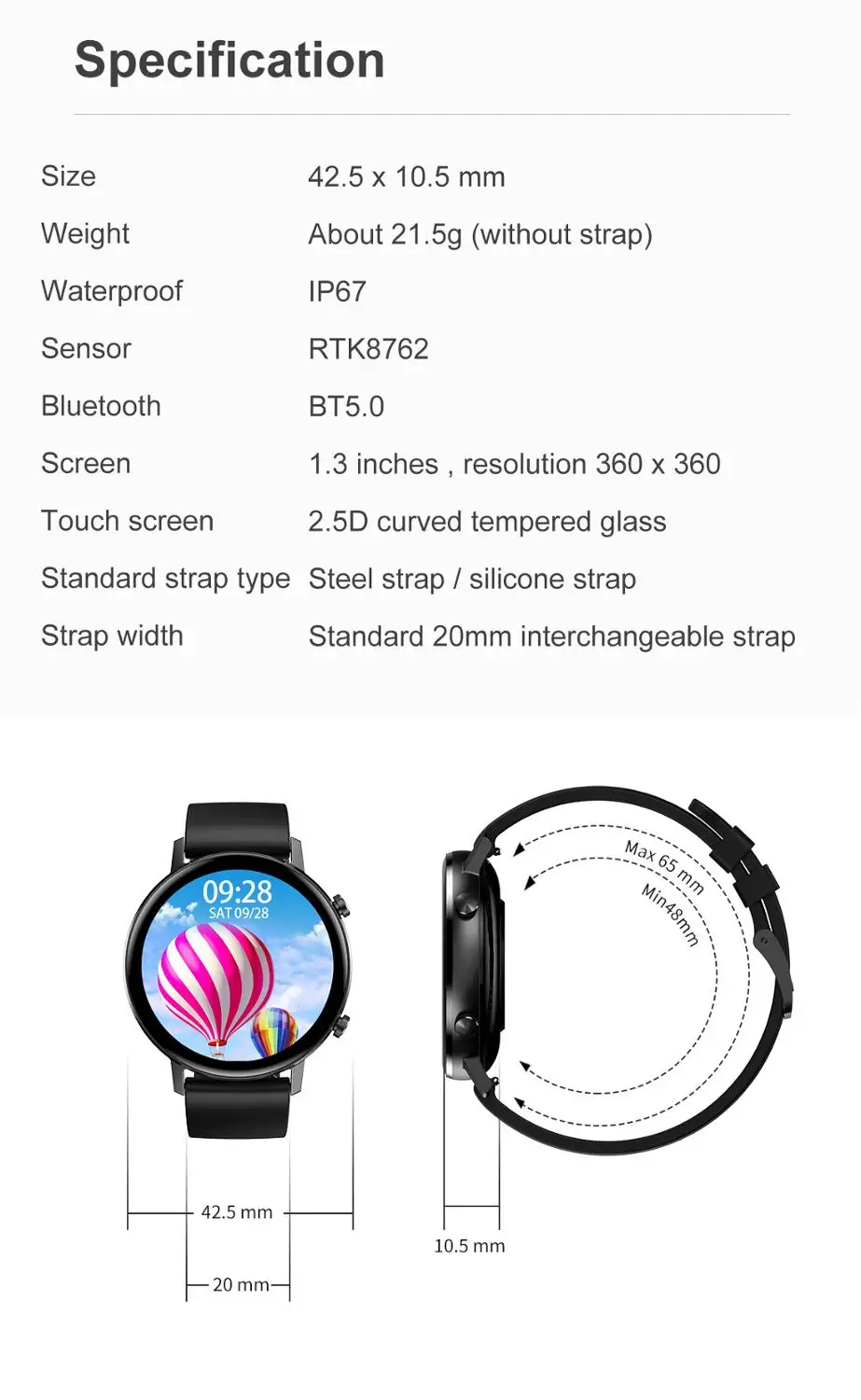 

2021 DT96 Smart Watch Men 360*360 HD Screen Dual UI Heart Rate Monitor IP68 Waterptoof For Android IOS Phone Women Watch