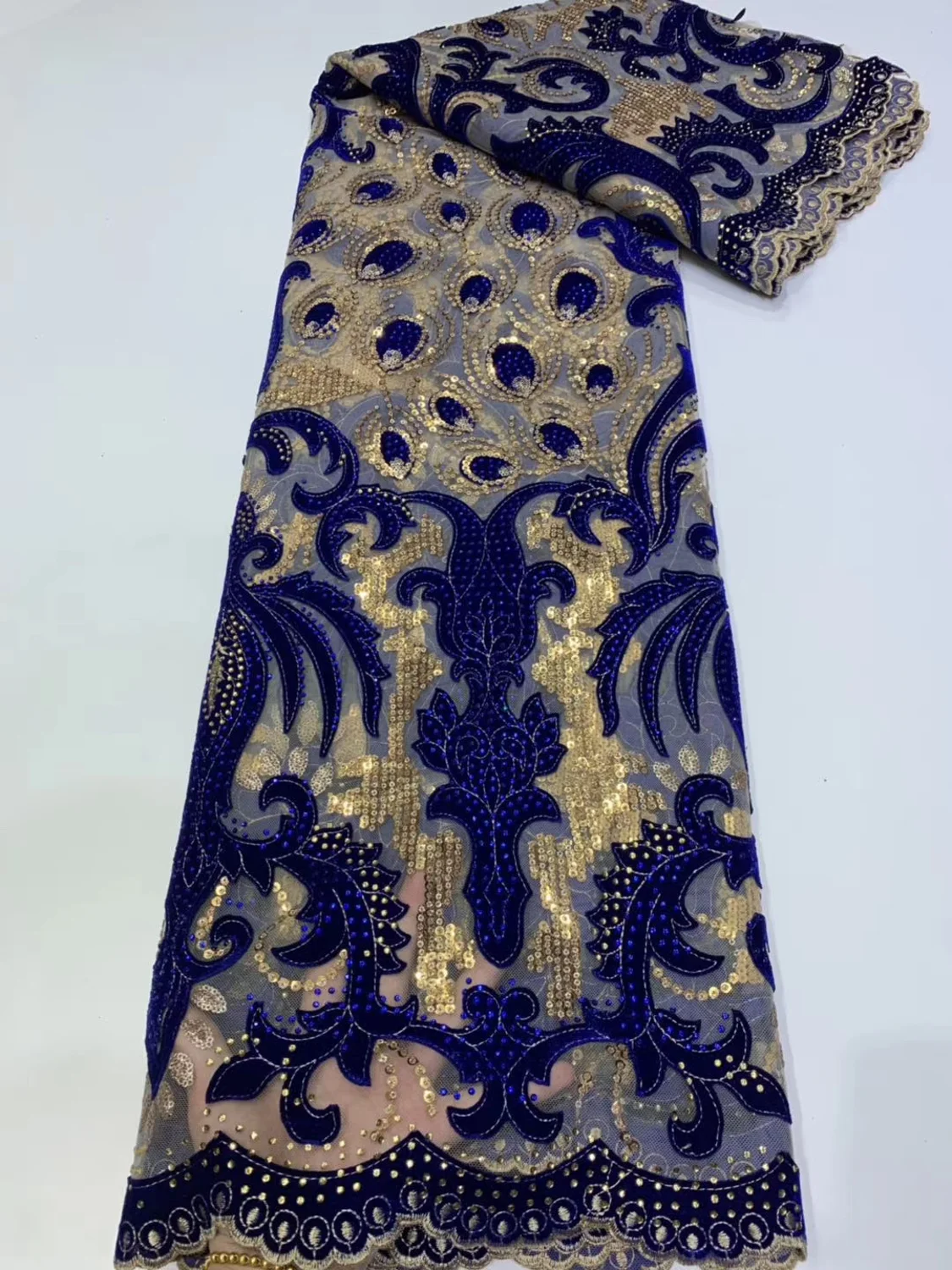 Новое прибытие Тяжелая вышивка Высокое качество африканская кружевная ткань