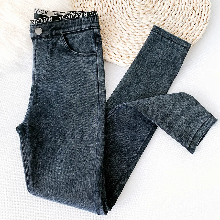 

Gray Color Leggings Women's Outer Wear Pants Women Autumn 2021 Newest Retro Tight-fitting High-waisted Thin Pencil Pants