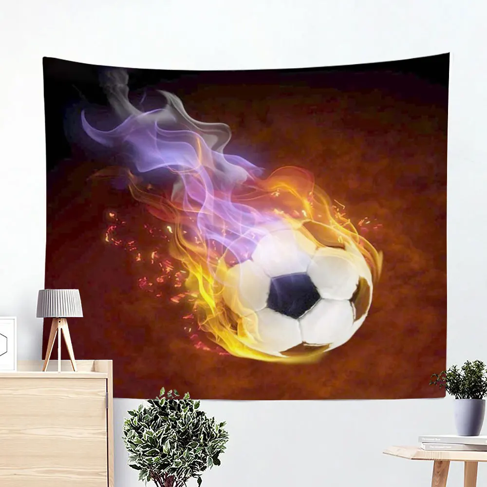 

Football Tapestry Color Football Flame Football Tapestry Wall Decor Hanging Gossip Tapestries Wall Rugs Dorm Home Decor Blanket