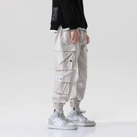 streetwear man pants 2020 hip hop joggers ribbons men fashion trousers casual cargo pants mens