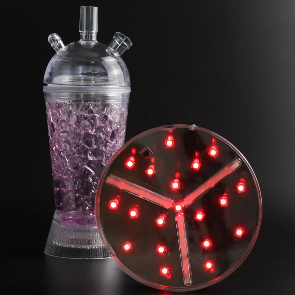 Круглая светодиодсветильник подсветка для кальяна 6 дюймов вазы разноцветная RGB