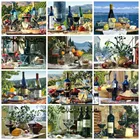 Винтажная алмазная живопись сделай сам, винная вышивка квадратными стразами, вышивка крестиком, фруктовая мозаика, украшение для дома