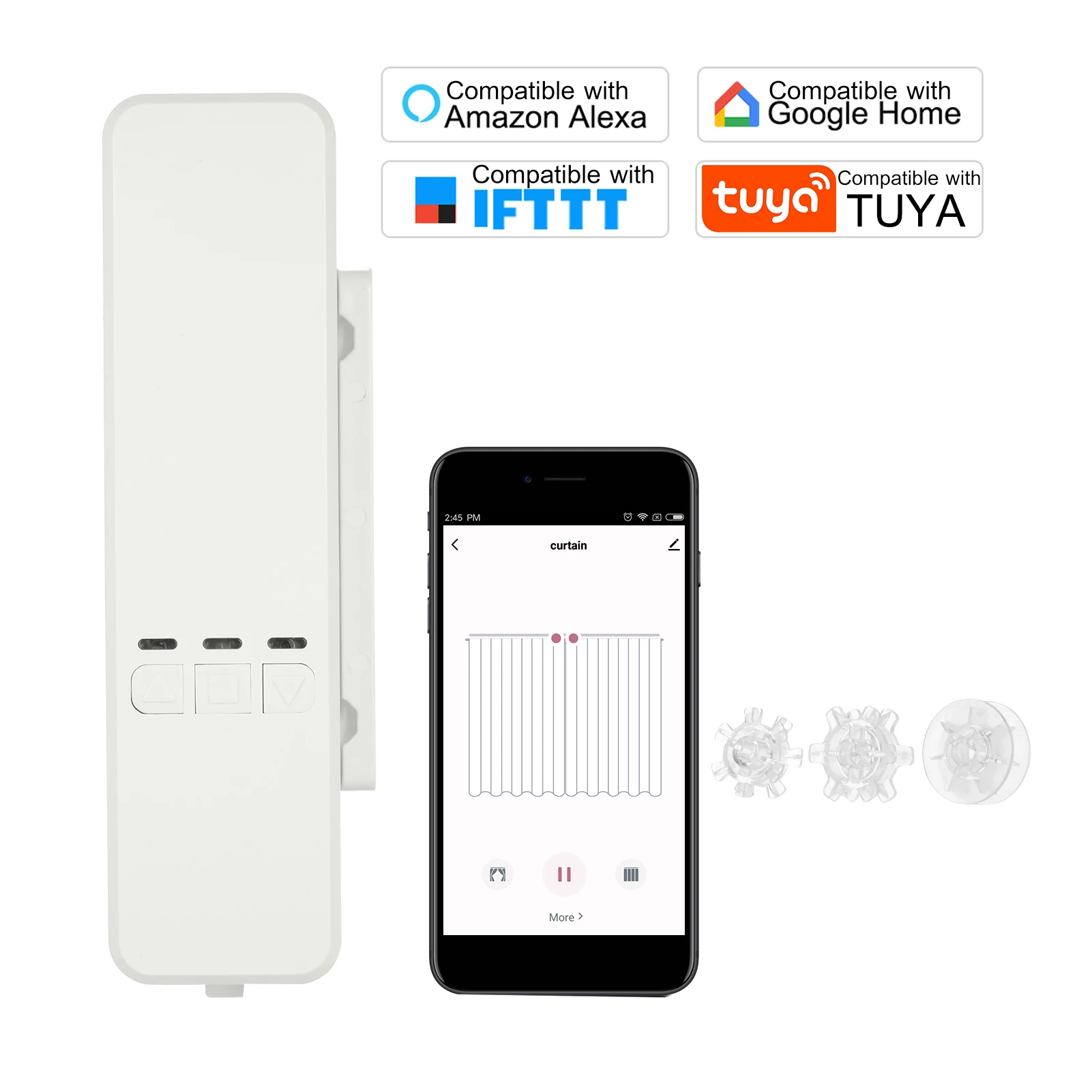 

WiFi Tuya Smart DIY Motorized Chain Roller Blinds Shade Shutter Drive Motor Compatible with Alexa Google Home App Voice Control