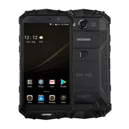 Black IP68 DOOGEE S60 беспроводной зарядный смартфон 5580 мАч 12V2A Быстрая зарядка 5,2 ''FHD Helio P25 Восьмиядерный 6 ГБ 64 Гб МП - Цвет: Black