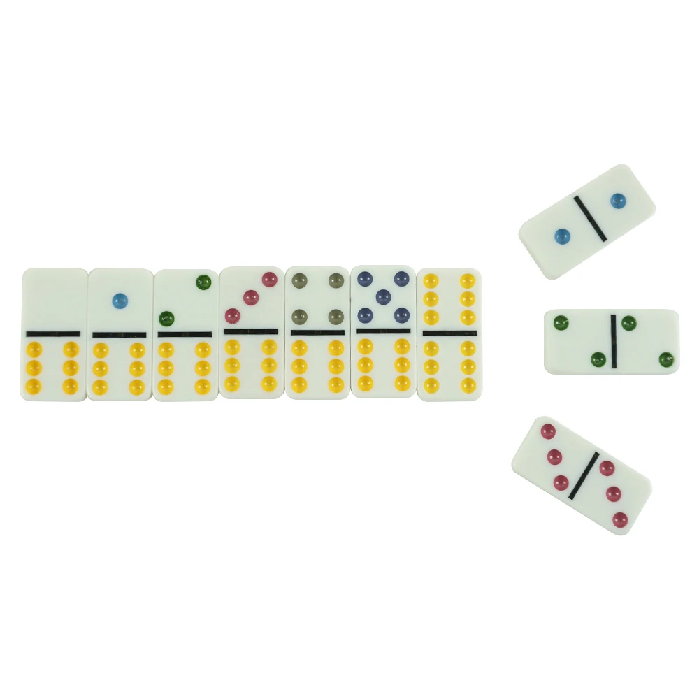 28 шт. жестяная коробка для детей двойная шестерка белая с разноцветными точками