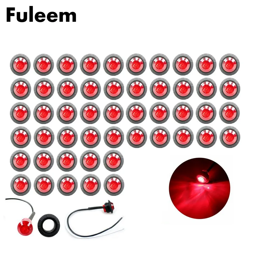 Fuleem 50 шт. 3led красный 3/4 дюймов Мини СВЕТОДИОДНЫЙ Датчик дорожного просвета