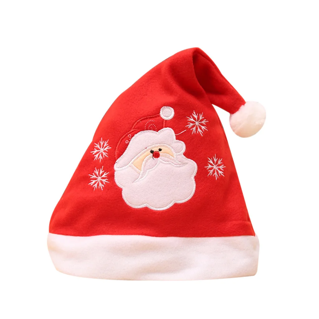 

Christmas Explosion Hat Children Adult Solid Color Printing Christmas Decoration Gifts High-end Double Plush Hat 50*