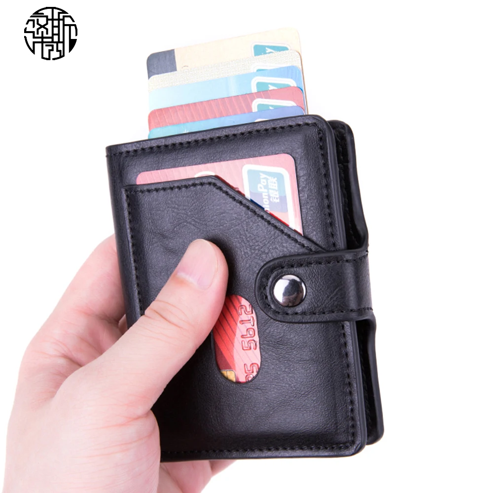 

Зенос из искусственной кожи с функцией блокировки RFID Pop Up держатель для карт Чехол Многофункциональный тонкий кошелек для мальчиков и девоч...