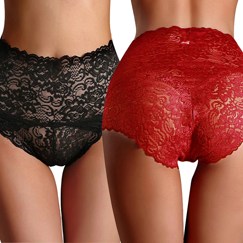Сексуальное кружевное нижнее белье женские трусики с высокой талией кружевные