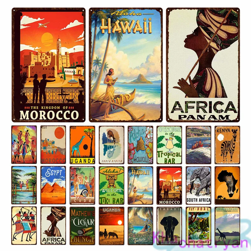 Южная Африка Кения Уганда тропический лес металлическая пластина картина