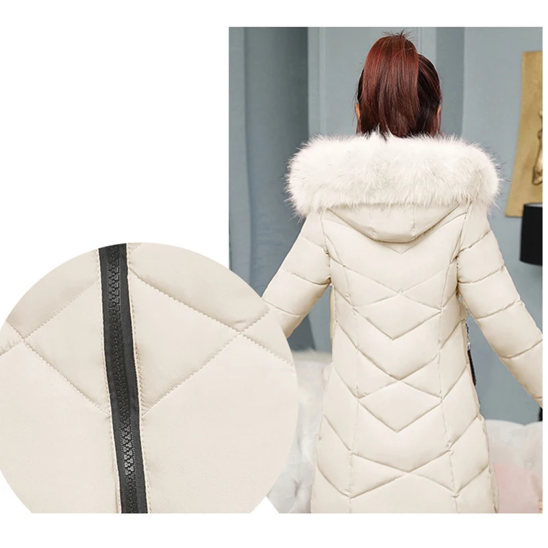 Женское пуховое пальто с меховым воротником Женская длинная куртка новинка 2020