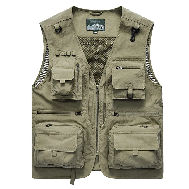 

2021 mesh quick-drying vest men's casual outdoor multi-bag fishing photography vest vest
