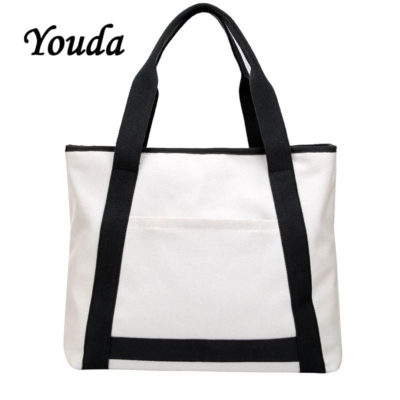 Youda Одноцветный холщовый материал сумка большая емкость Повседневная простая