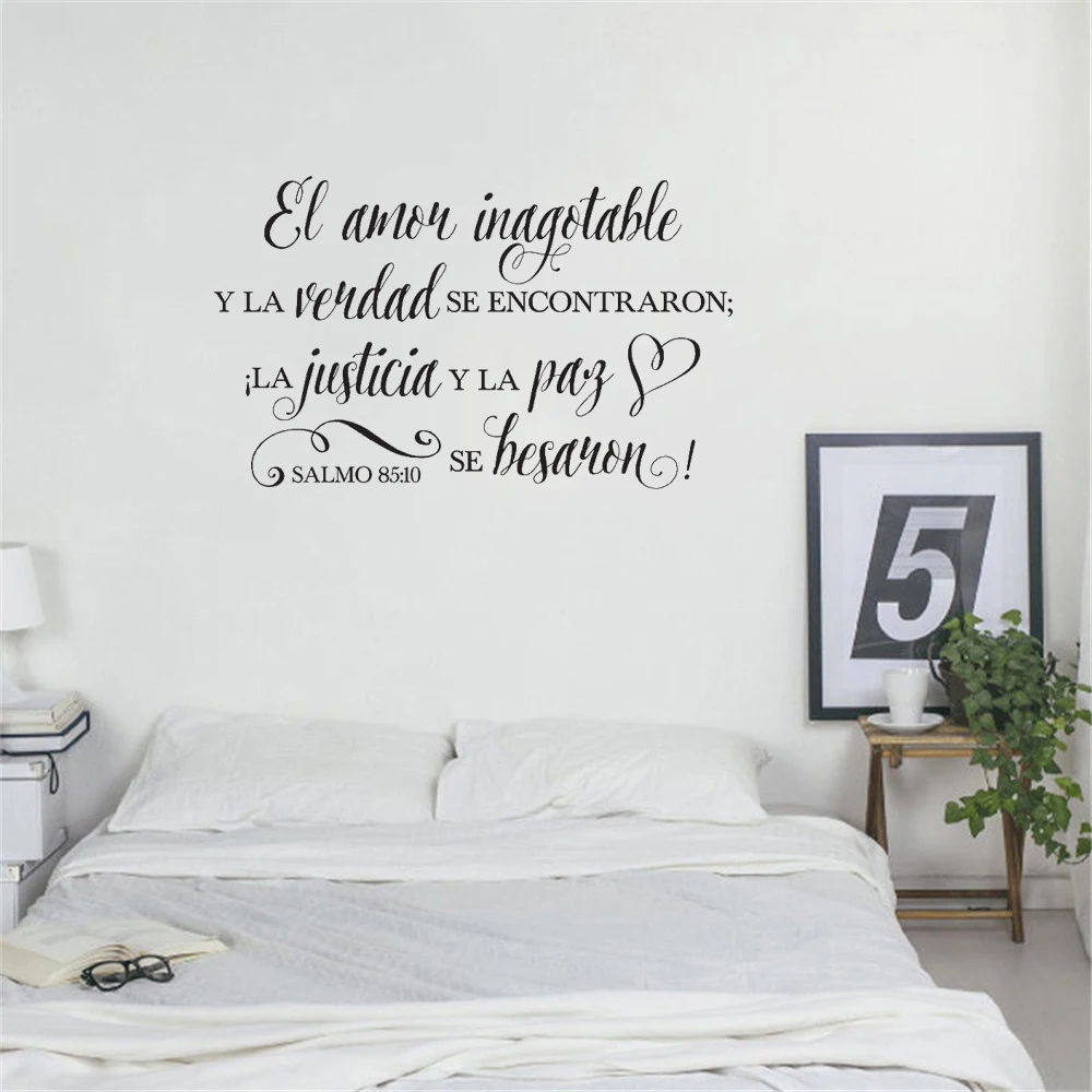 

Psalm 85:10 Spanish Wall Decal Salmos 85:10 El amor y la verdad se encontraron, Love and faithfulness meet Vinyl RU4026