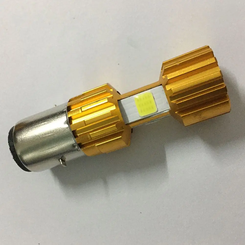 LED Motorcycle Headlights Double Claw H4 Glows on Three Sides Repair and Replace (Golden) |