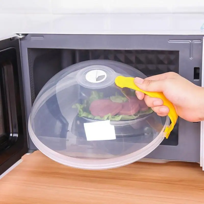 Professional Microwave Food Anti-Sputtering Cover With Resistant Handle Heat Lid Food For Microwave Y1E9