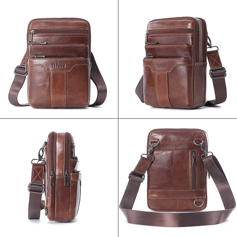 Сумка на плечо для мужчин мессенджер с несколькими карманами модная винтажная