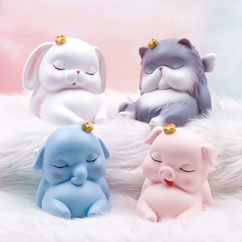 Kids Saving Pot Money Box Cartoon Elephant Piggy Bank Craft Decor (Sky-blue) | Дом и сад