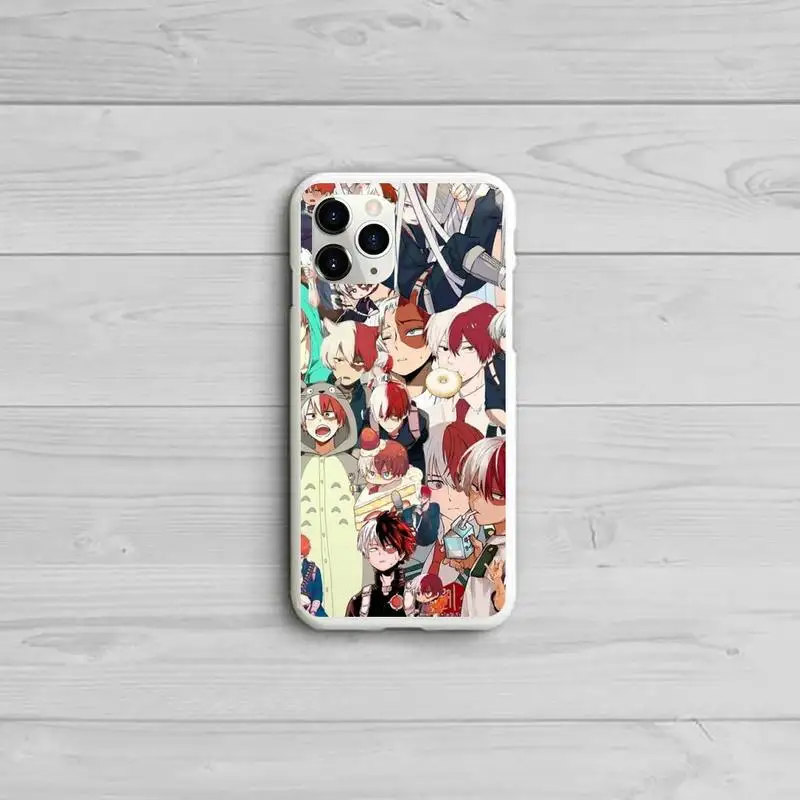 

Todoroki My Hero Phone Case Candy Color White for iPhone 11 pro XS MAX 8 7 6 6S Plus X 5S SE 2020 XR