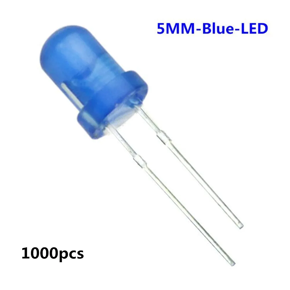 1000pcs Round 5mm LED Diode 5 mm Assorted Kit White Green Red Blue Yellow DIY Light Emitting F5 | Электронные компоненты и