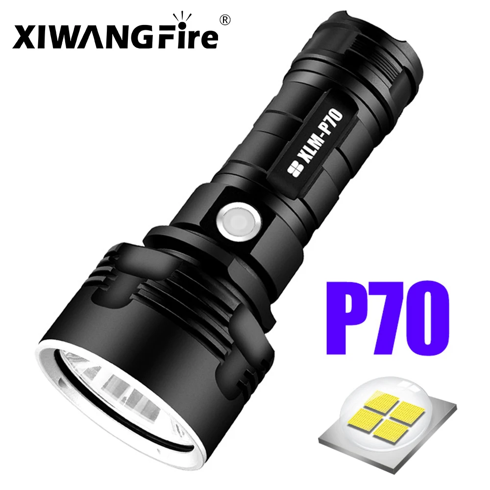 Самый мощный светодиодный фонарик XM L2 XHP70 наружный фонарь тактический USB