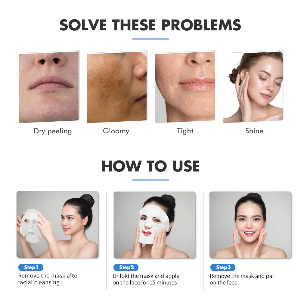 Коллагеновая омолаживающая маска для лица лифтинг против морщин красоты