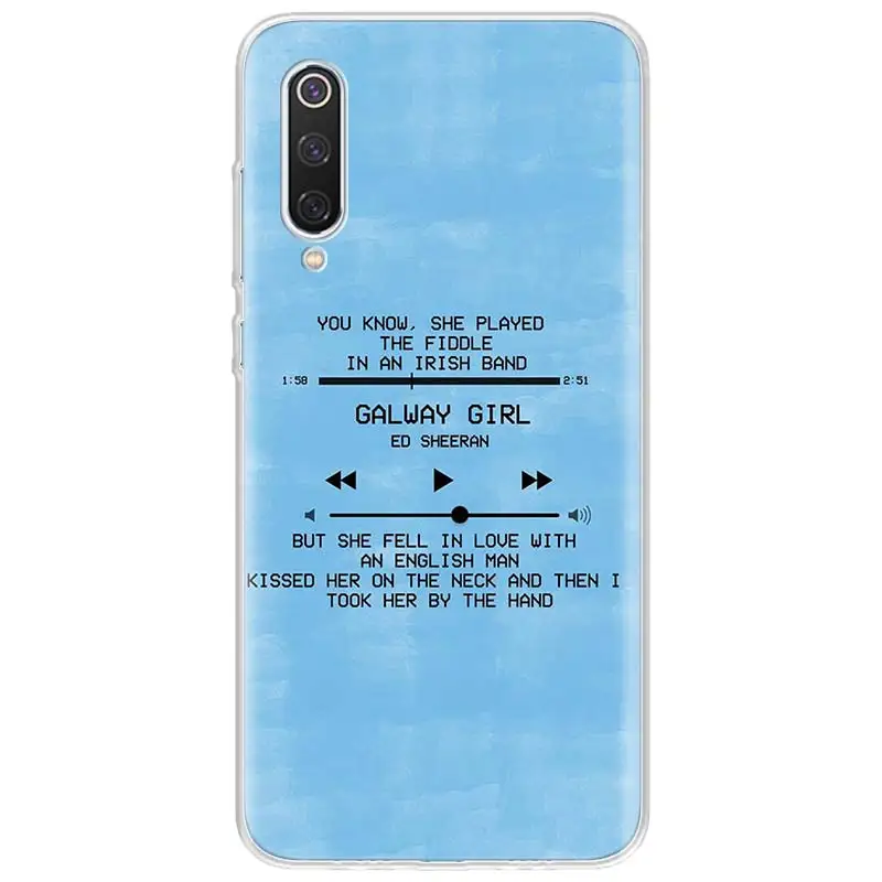 Чехол для телефона с текстом песни Ed Sheeran Xiaomi Redmi Note 10S 9S 8T 11T 11 10 9 8 Pro 9T 9A 9C 8A 7A 7 5