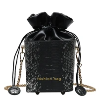 small and cute pu leather lady messenger bag fashion chain drawstring shoulder bag brand designer handbags and wallets 2022 new