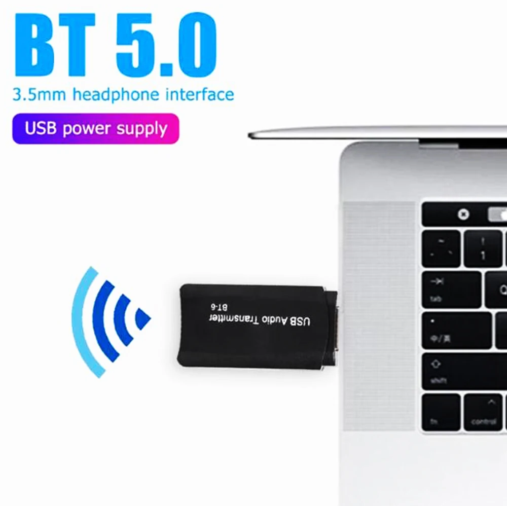 Беспроводной Bluetooth-адаптер BT-6 2 в 1 USB-ключ 5 0 мм музыкальный аудиоприемник