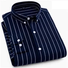 Mwxsd мужская повседневная полосатая блузка большого размера, приталенная хлопковая рубашка, сорочка homme camisa masculina