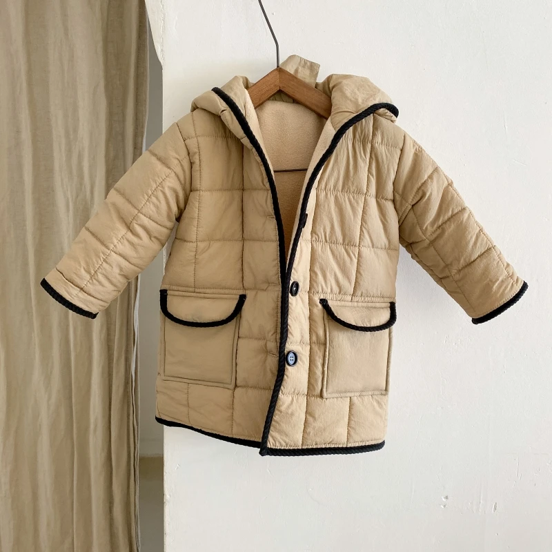 Лидер продаж для маленьких мальчиков и Зимнее пальто девочек стеганая хлопковая