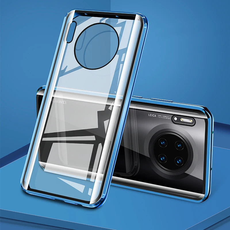 360 Magnetic Case For Huawei Mate 30 Pro Lite Front And Back Double Sided Glass Protective Cover Coque |