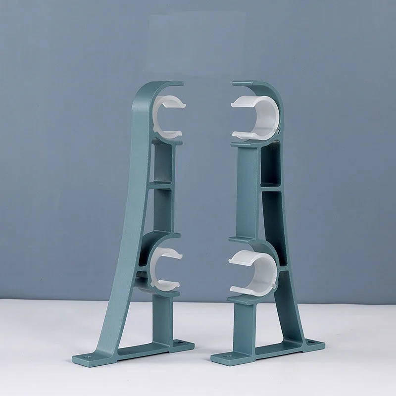 

4PCS/Lot Curtain Rod Wall Bracket Hook Double Hanging Shelf Drapery Holder Heavy Duty Truss Aluminum Window Decoration Hardware