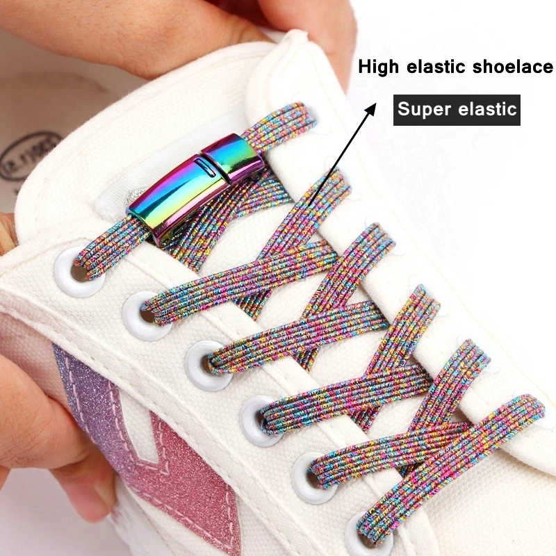 New Upgrade Magnetic Lock Shoelaces No Tie Shoe Laces Sneakers Metal Lock Shoelace Sports Kids Adult Lazy Laces Fits All Shoes