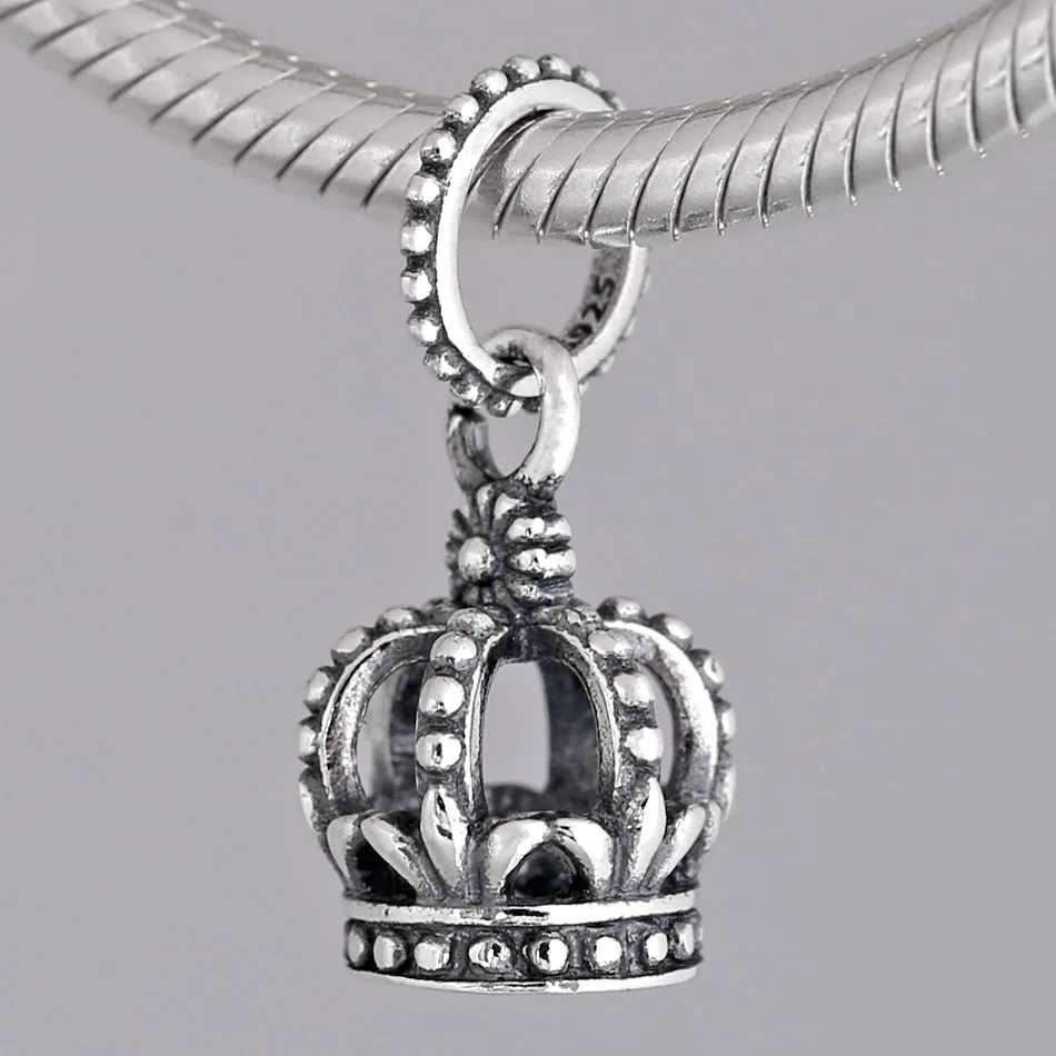 

New 925 Sterling Silver Charm Vintage Noble Splendor Crown Pendant Bead Fit Original Bracelet Necklace DIY Jewelry