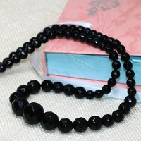 classical 6 14mm black carnelian onyx agat faceted round onyx beads european chains necklace choker jewelry making 18 my4325