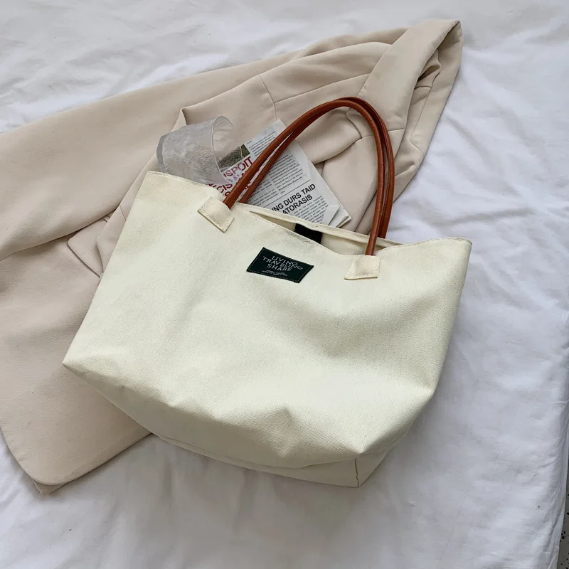 

Ladies Tote Bag Canvas Casual Messenger Shopping Bag Spring Shoulder Bag With Purse Bag Large Tote Bag