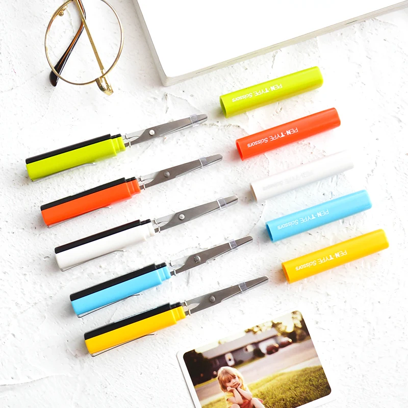 

Portable Pen Shape Scissors Folding Safe Cute Folding Scissors Portable Scissors Pocket Scissors Back To School Stationery Kids