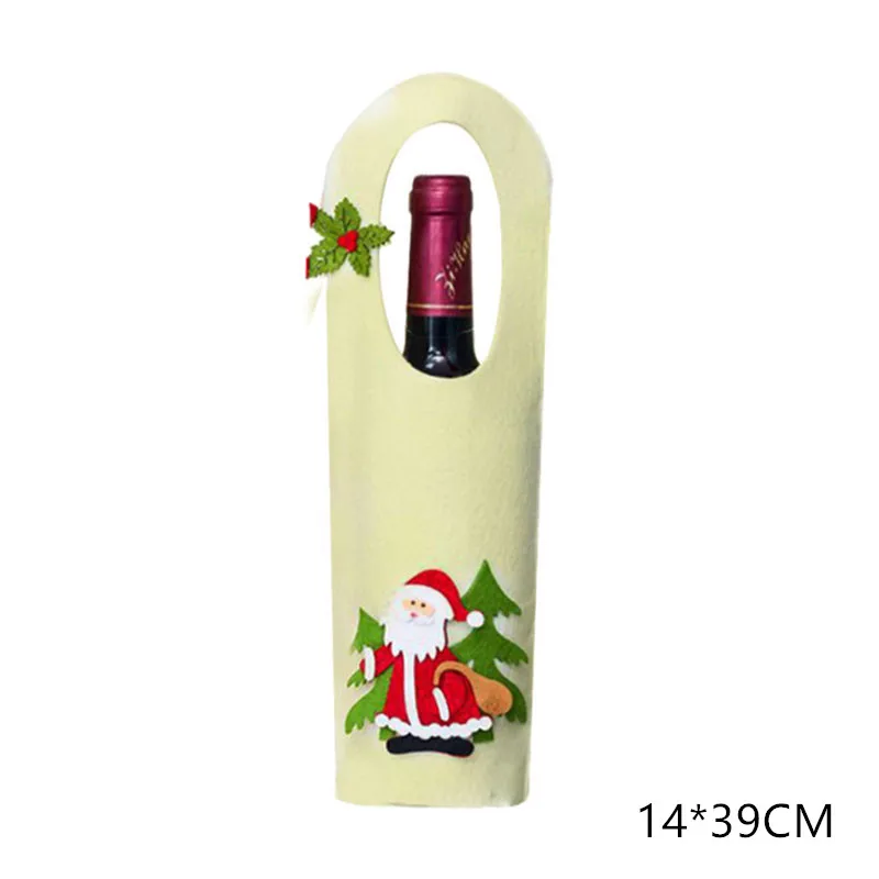 Beige Новогодняя Рождественская бутылка вина, пылезащитный чехол, подарок Санта-Клауса, рождественские украшения для дома, декор для обеденного стола - Цвет: Beige
