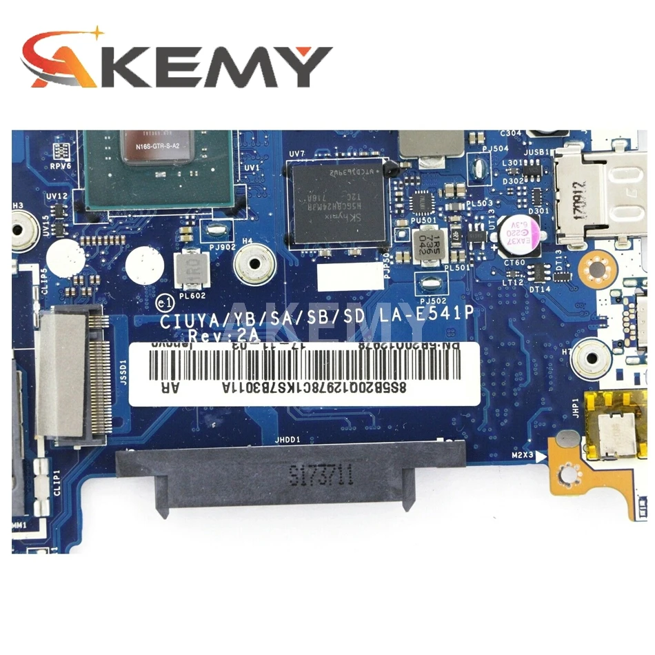 

Yoga 520-14IKB motherboard Mainboard for lenovo ideapad 81C8 CIUYA/YB/SA/SB/SD LA-E541P I7-8550U GPU:MX130 2G FRU 5B20Q75132