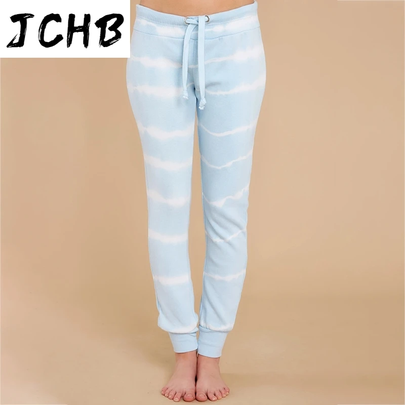 

SHZQJCHB Women Striped Print Jogger Pants 2021 Casual Long Pencil Trousers Female Drawstring High Waist Sweatpants Pantalones
