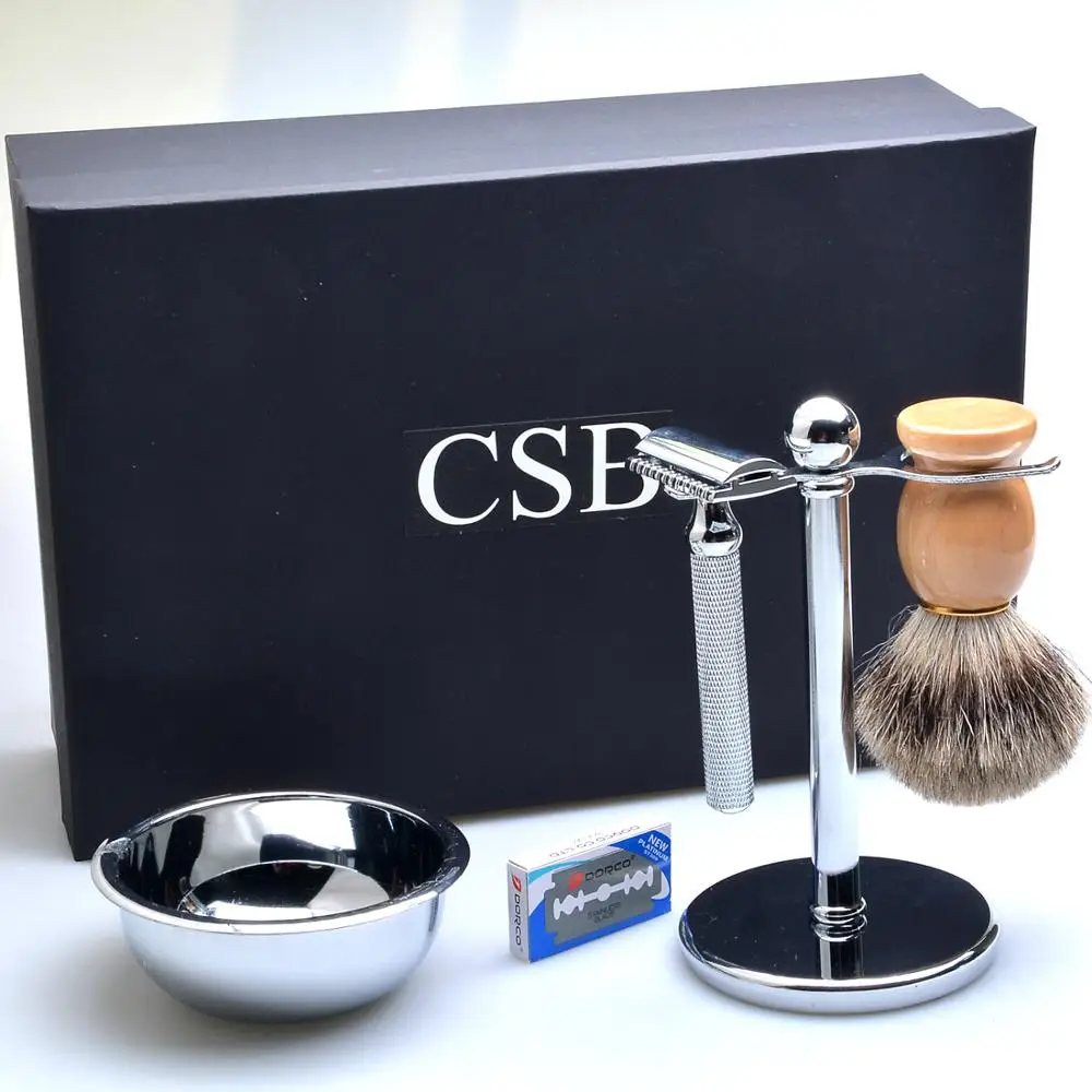 CSB держатель для бритья, щетка для бритья, чаша для крема для бритья и бритвенный набор мужской набор для бритья мужской инструмент для бритья набор