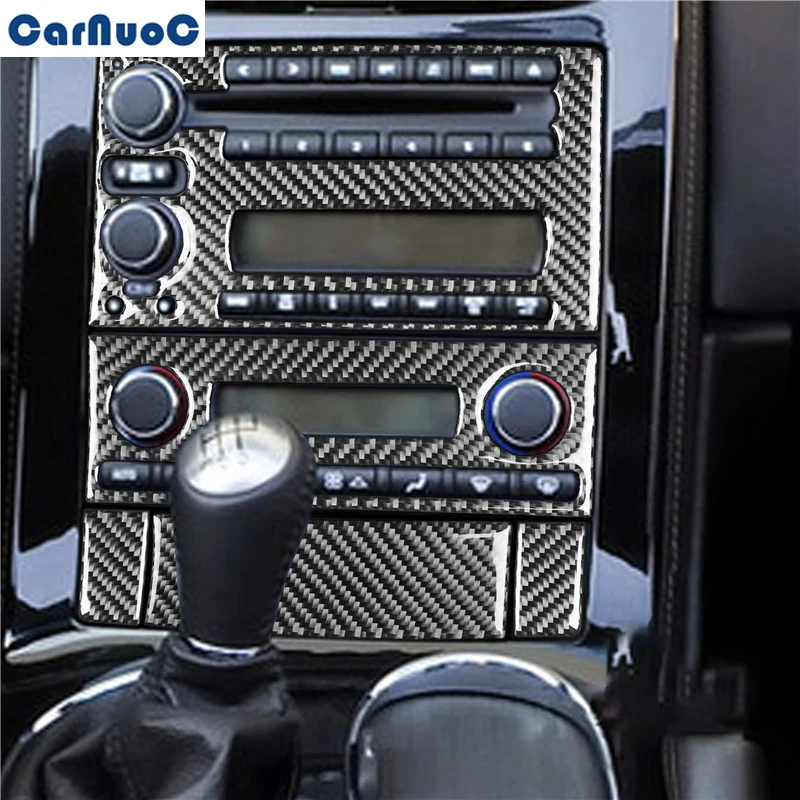

Автомобиль Центральной Консоли рамки Панель накладка наклейка для Chevrolet Корвет C6 2005-2007 черное углеродное волокно Стикеры аксессуары