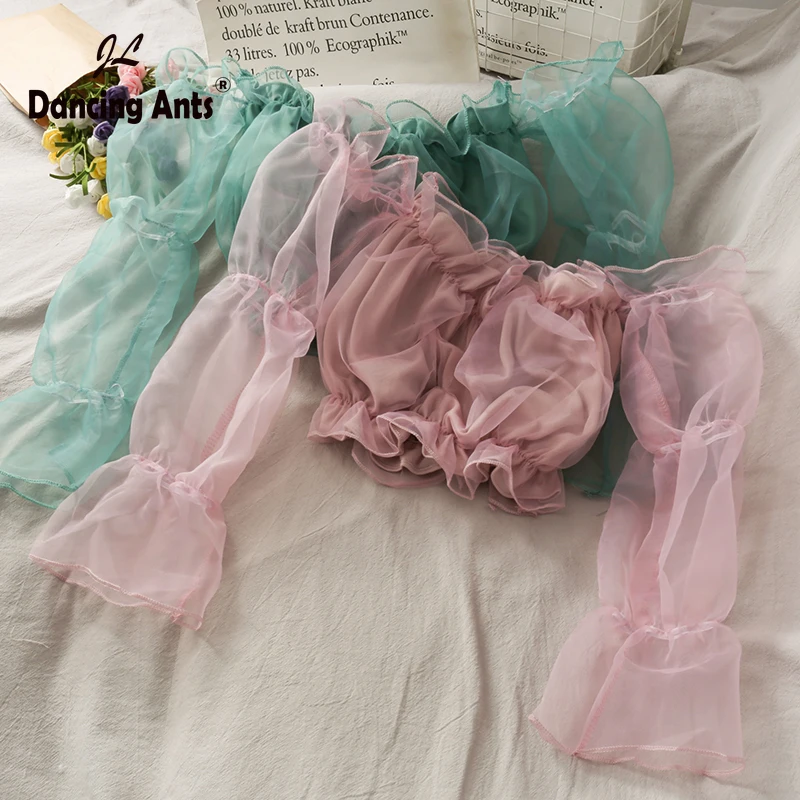 Женские однотонные рубашки с воротником лодочкой длинными рукавами фонариками и