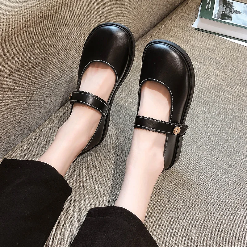 

Summer Shoes Ladies Oxfords Women's Round Toe Female Footwear Shallow Mouth British Style Autumn Modis Casual Sneaker 2021 Leath