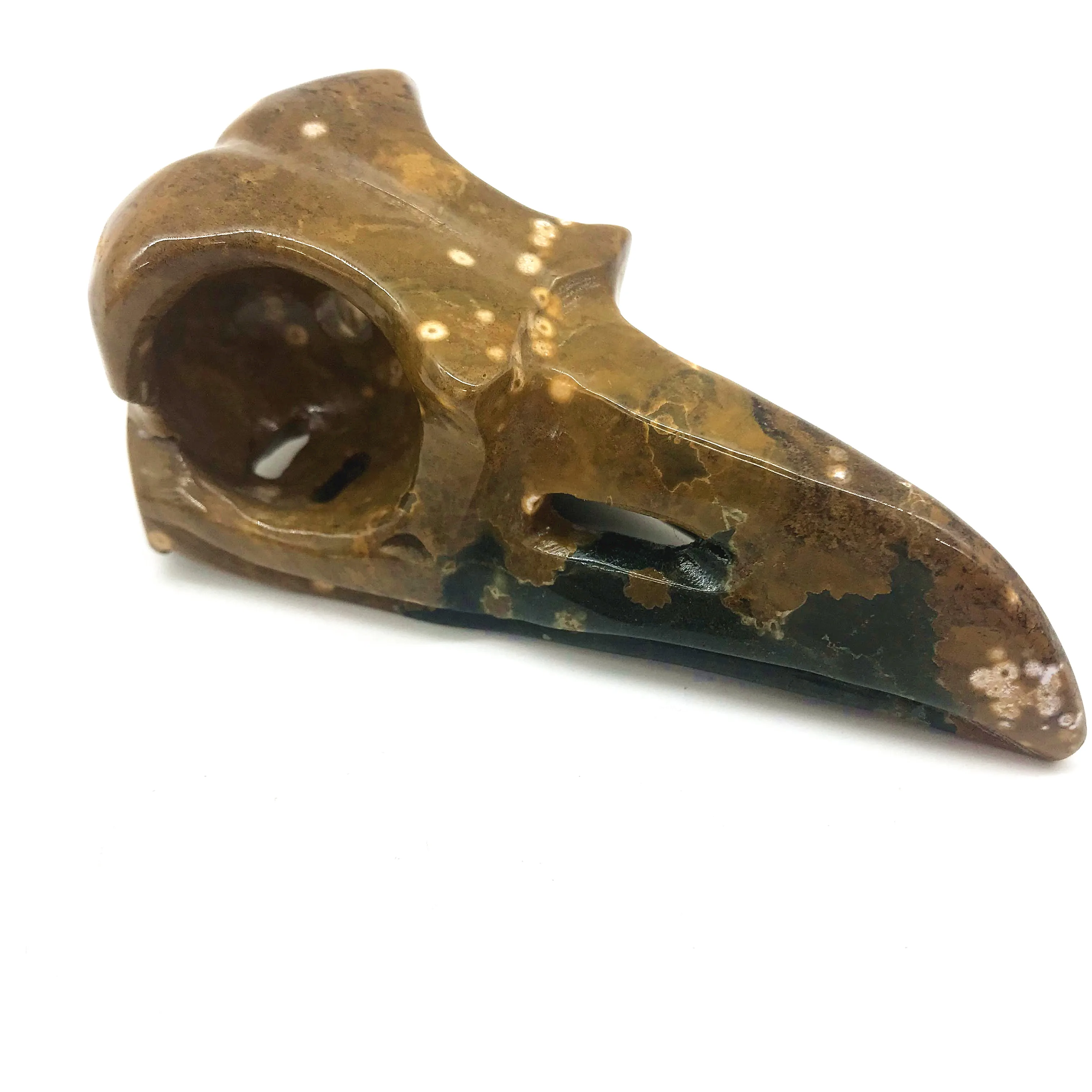 About 90g natural hand carved ocean jasper raven skulls crystal beaks for crafts | Дом и сад