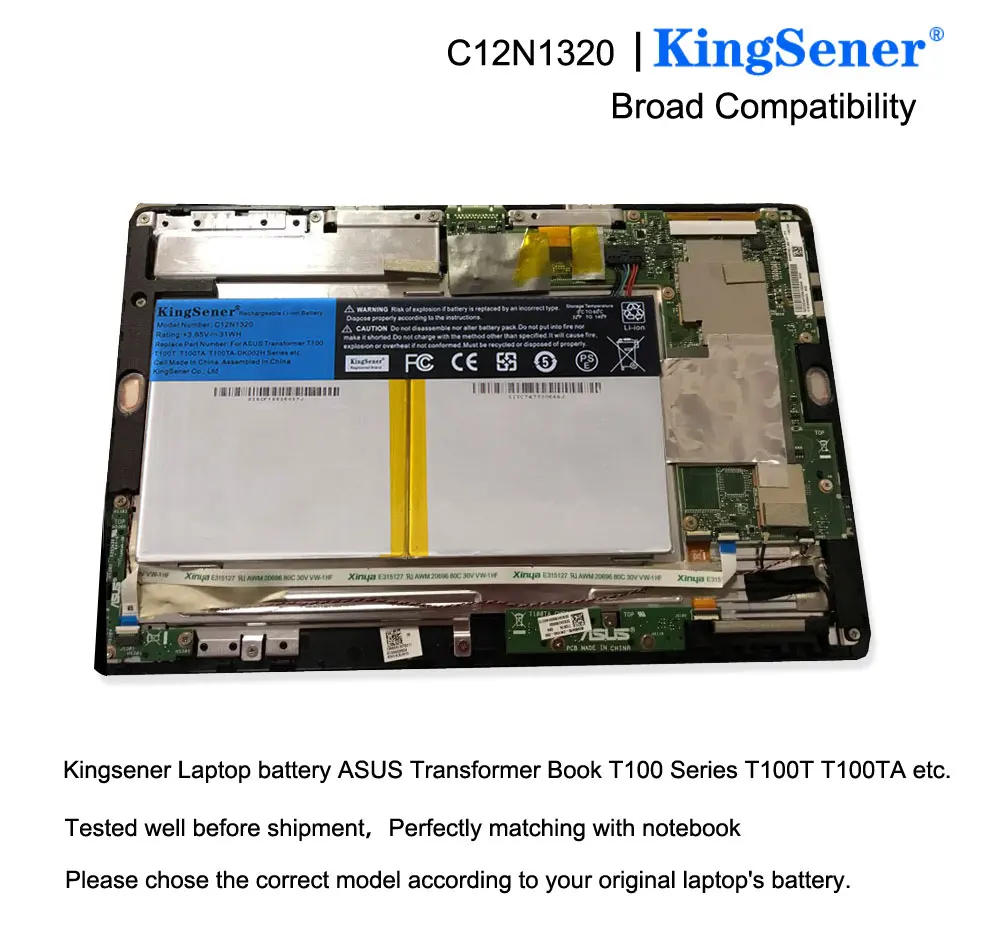 Аккумулятор KingSener C12N1320 для ASUS Transformer Book T100 T100T T100TA серия 3 85 В 31 Вт/ч