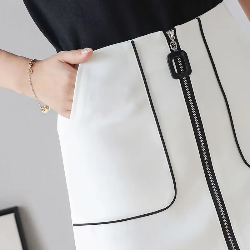 

Big pocket High Waist Chiffon Skirt for female summer students