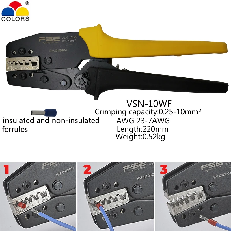 VSN высококачественные обжимные плоскогубцы высокоточные гольные/изолированные